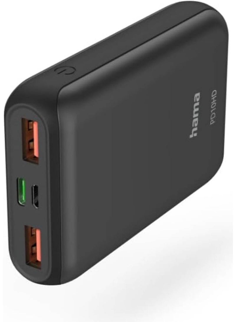 هاما Hama 201662 PD10-HD 10000mAh Fast Charging Power Pack with Power Delivery & Qualcomm Quick Charge 3.0 - Image 1