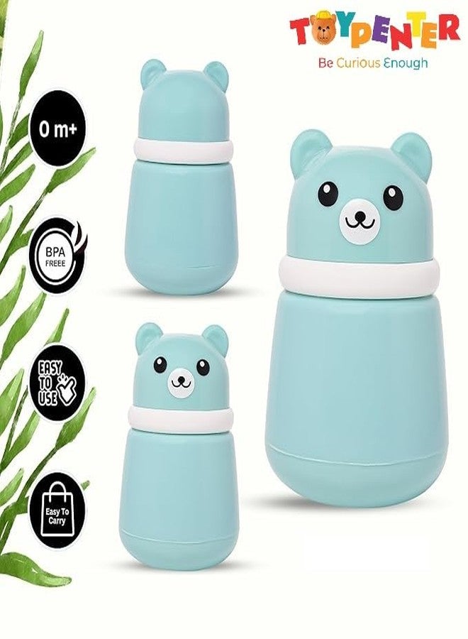 TOYPENTER Portable Baby Skin Care Baby Powder Puff With Box Holder Container For New Born Baby Face & Body (Pink & Blue) - Image 2