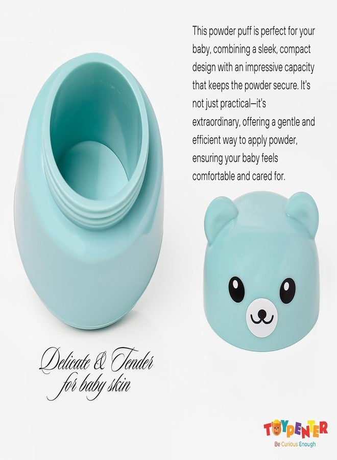 TOYPENTER Portable Baby Skin Care Baby Powder Puff With Box Holder Container For New Born Baby Face & Body (Pink & Blue) - Image 3