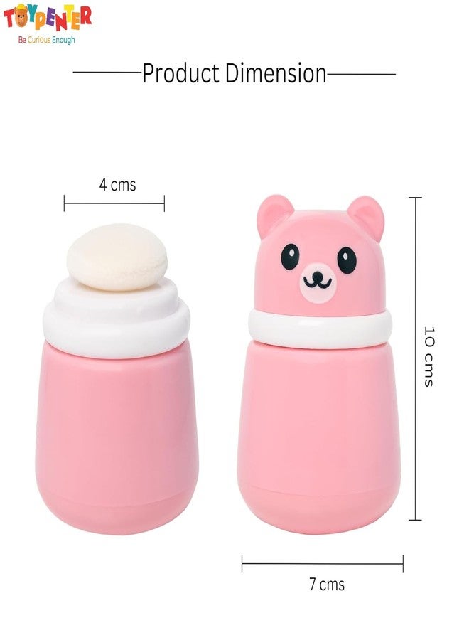 TOYPENTER Portable Baby Skin Care Baby Powder Puff With Box Holder Container For New Born Baby Face & Body (Pink & Blue) - Image 4