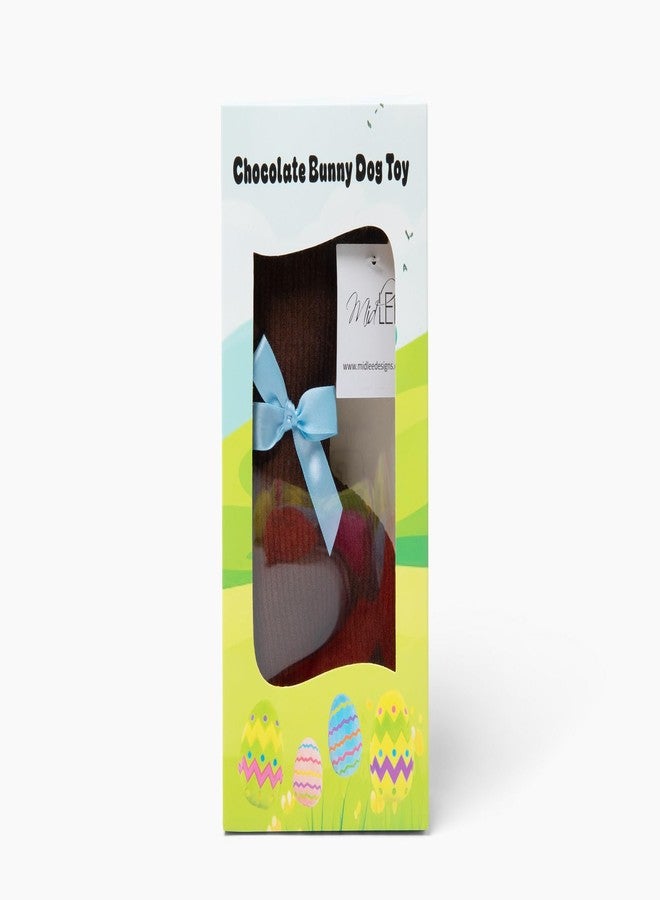 Midlee Plush Chocolate Bunny Easter Dog Toy with Squeaker, Medium to Large, Brown, 9" - Image 2