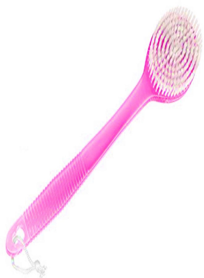 Confidence Bathing Cleaning Body Brush With Long Handle, Body Washing Brush With Soft Nylon Bristles, 50 Gram, Pack Of 1 (Pink) - Image 1