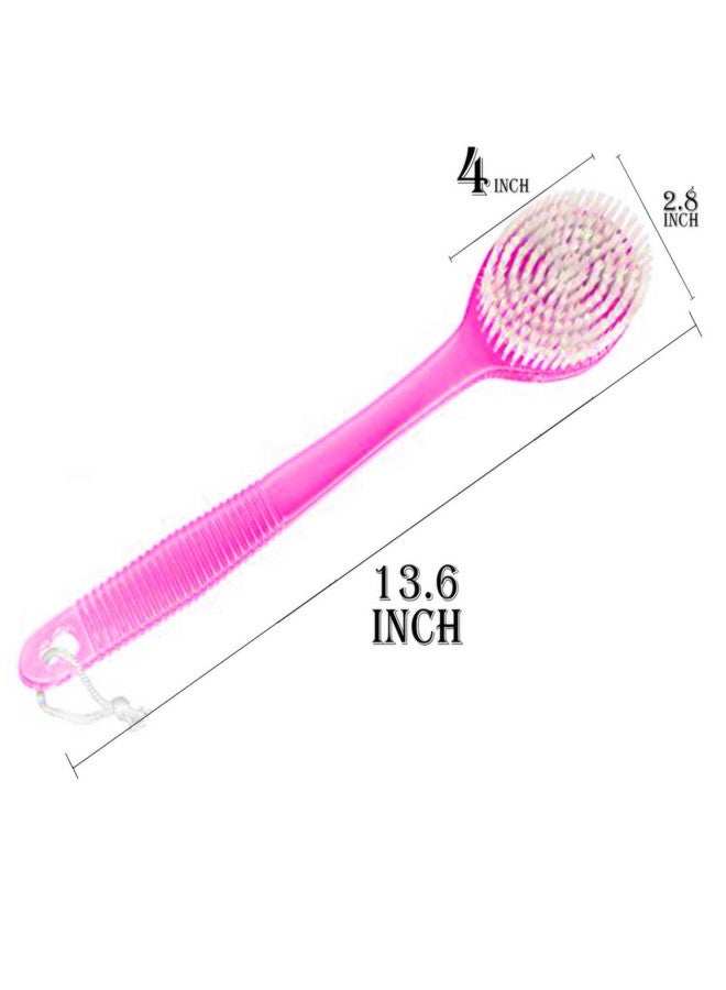 Confidence Bathing Cleaning Body Brush With Long Handle, Body Washing Brush With Soft Nylon Bristles, 50 Gram, Pack Of 1 (Pink) - Image 2