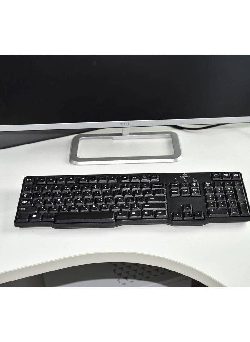 TLAXCA - 2PCS Arabic Keyboard Stickers, Arabic-English Keyboard Letters Replacement Stickers Black Background with White Font for Computer Laptop Notebook Desktop, Matte Arabic Keyboard Alphabet Stickers - Image 1