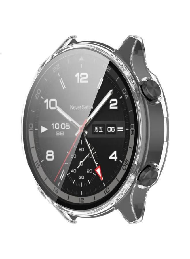 KMaxAI Compatible With Oneplus Watch 2 Protective Film + Case, All-In Full Coverage, Oneplus Watch Screen Protector & Protective Case, Anti-Fingerprint Hard Shell + Tempered Glass, Transparent - Image 3