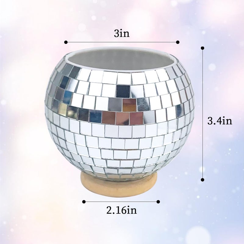 FlidRunest Disco Pen Holder, Sequin Pen Holder for Desk, Luxury Pencil Case with Base, Makeup Brush Holder, Desk Accessories Multifunctional Pencil Cup for Home, Office, Classroom, Silver - Image 2