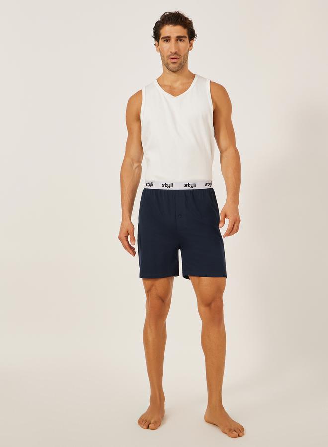 Styli Pack of 2 - Knitted Boxer With Elasticated Waistband  - Image 4