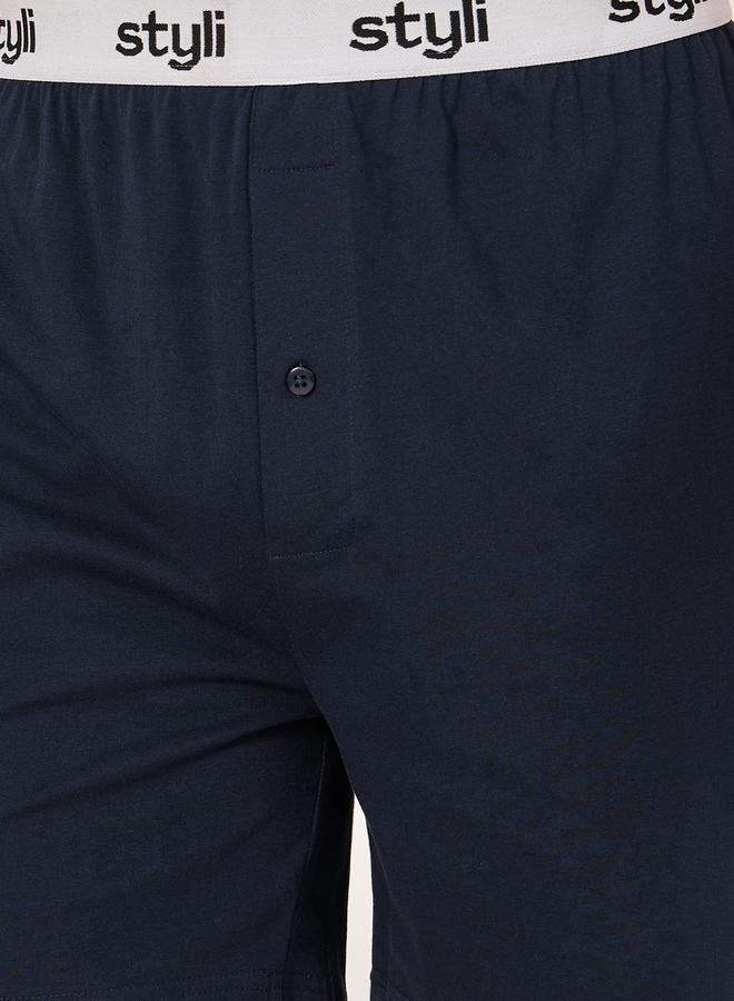 Styli Pack of 2 - Knitted Boxer With Elasticated Waistband  - Image 3