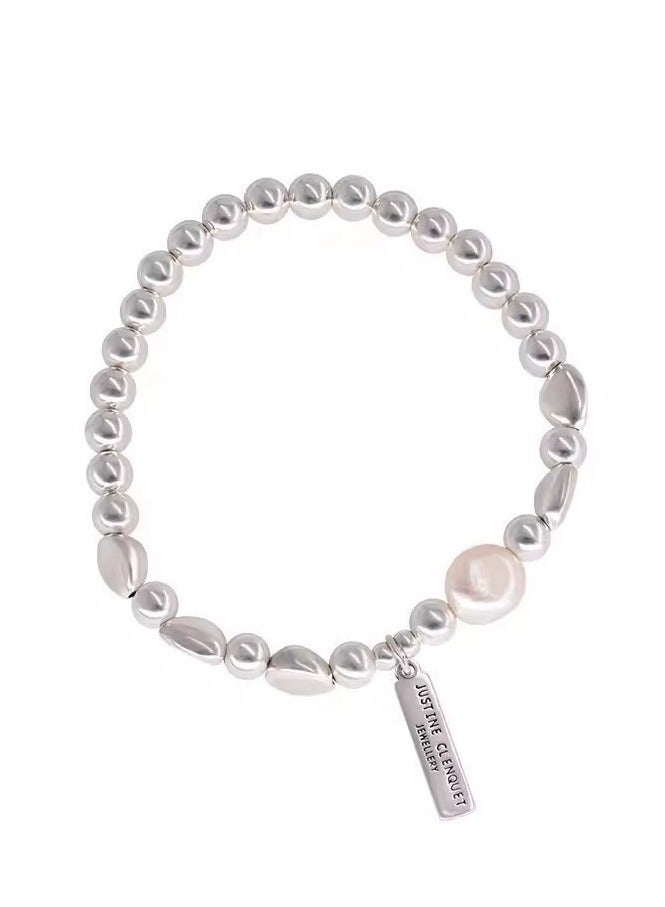 Goolsky Baroque Pearl & Sterling Silver Bead Bracelet for Women – Elegant Handmade Small Luxury Jewelry, Minimalist Aesthetic Wristwear - Image 1