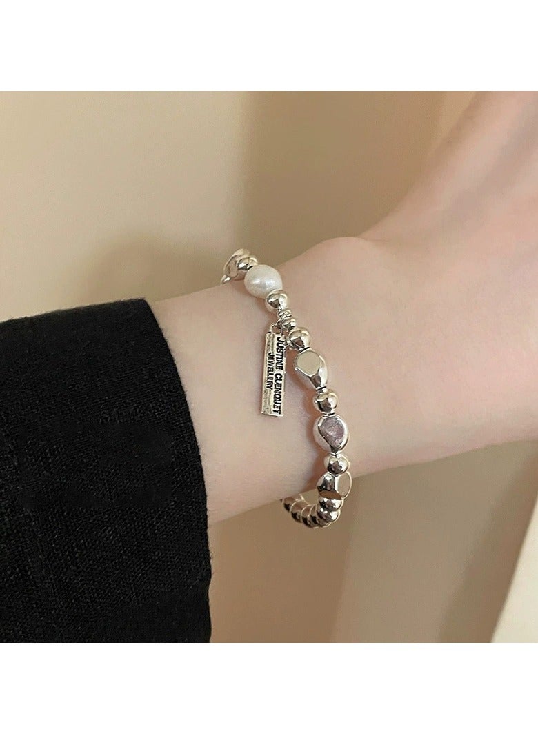 Goolsky Baroque Pearl & Sterling Silver Bead Bracelet for Women – Elegant Handmade Small Luxury Jewelry, Minimalist Aesthetic Wristwear - Image 3