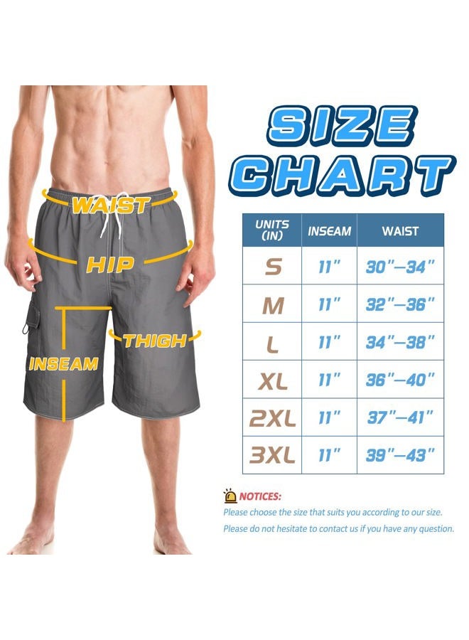 Srnede Mens Swimming Trunks Swim Trunks Quick Dry Swim Shorts with Mesh Lining Funny Swimwear Bathing Suits, Grey, L - Image 3