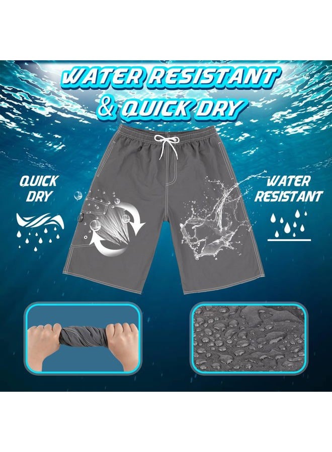 Srnede Mens Swimming Trunks Swim Trunks Quick Dry Swim Shorts with Mesh Lining Funny Swimwear Bathing Suits, Grey, L - Image 5