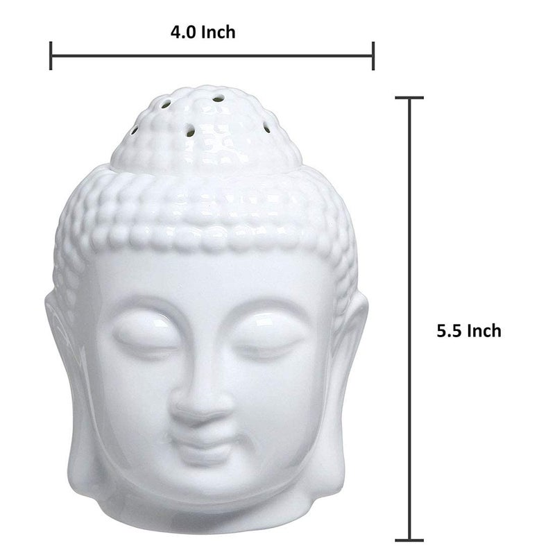 PeepalComm Ceramic Electric Buddha Aroma Diffuser Home Fragrance Night Lamp Light with 2 Lavender Aroma Oil of 10ml Each for Home Office Hotel Spa 10x10x14cm White - Image 4