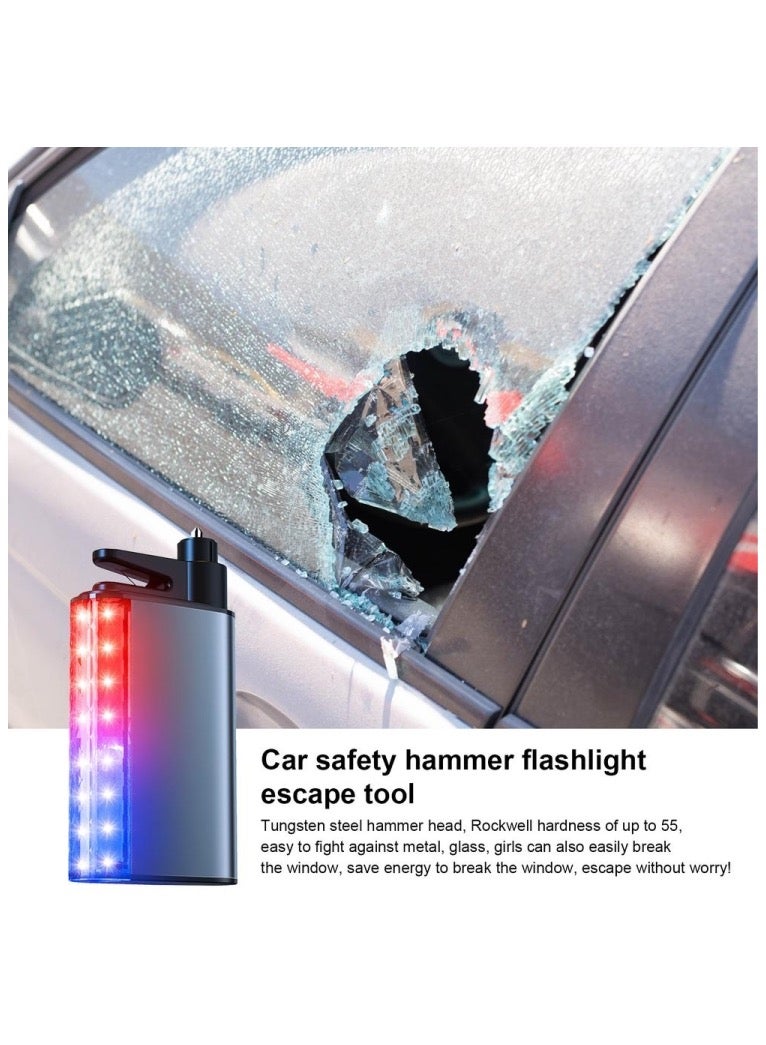 3 In 1 Car Safety Hammer Flashlight Emergency Light With Alarm - Image 5