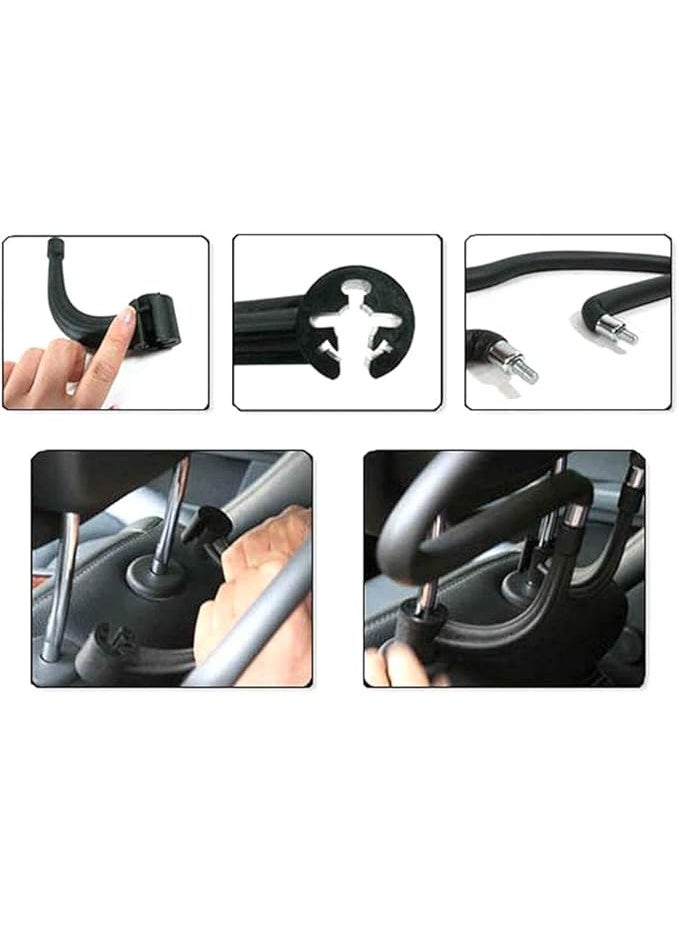 جلوسكي علاقة ملابس غولسكي للسيارة - علاقة ملابس في مسند الرأس للمقعد الخلفي للمعاطف والبدلات والسترة | علاقة ملابس متعددة الاستخدامات لتخزين منظم للسيارة - Image 2