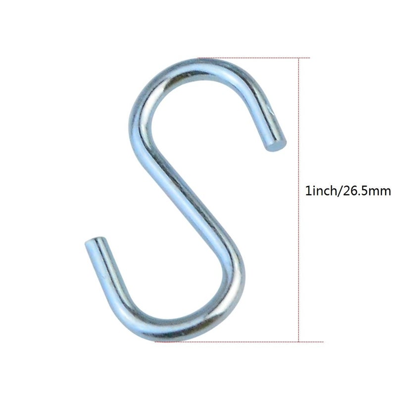 Nydotd 180 Pcs 1 Inch S Hook Connectors, Mini Metal S-Shaped Wire Hook Hangers Christmas Ornament Hooks for DIY Crafts, Hanging Jewelry, Key Chain Ring and Tags, Pet Name Tag, Wood Circles - Image 2