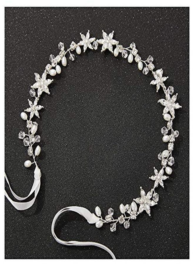 SWEETV Silver Flower Girl Headpiece For Wedding Crystal Floral Girls Headband Princess Hair Accessories For Birthday Party, First Communion  - Image 4