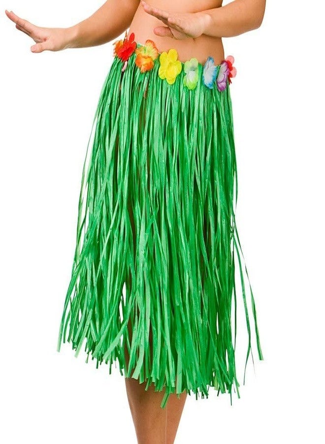 NEWCREATIVETOP Flowered Luau Hula Skirts for Luau Party Hawaiian theme Halloween costume Pack of 2 (16 Inch, Green) - Image 3