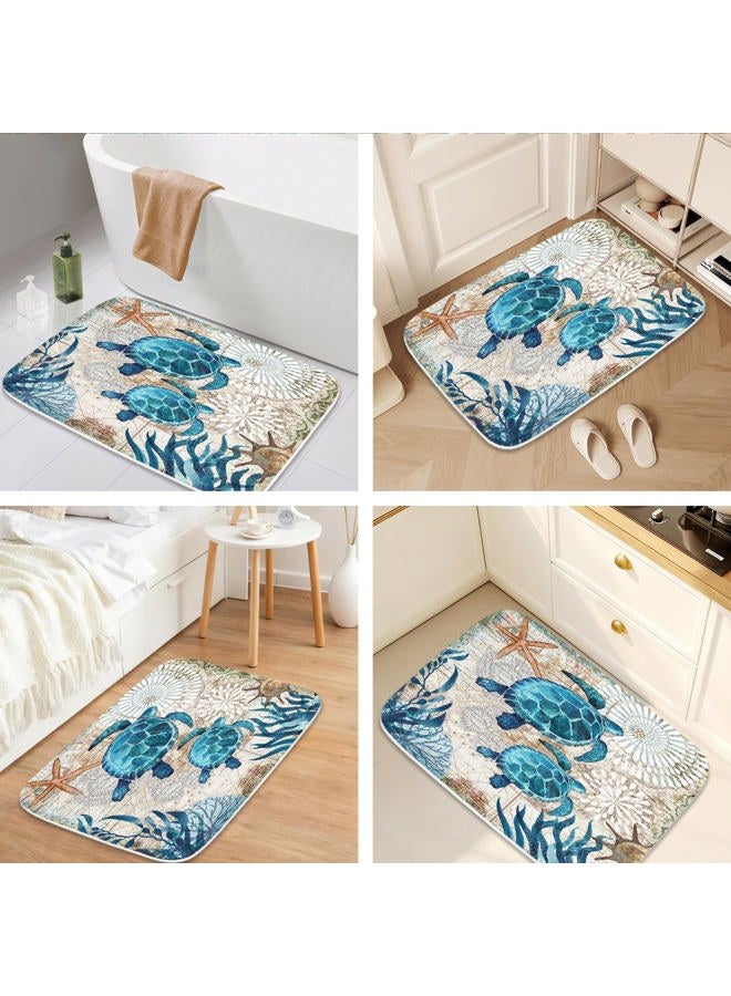 Final Friday Coral Velvet Bath Rugs Non Slip Shower Mat for Bathroom Decor Sets Door Rug with Rubber Backing Absorbent Kitchen Floor Carpet 17" x 24" - Image 3