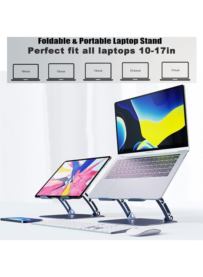 حامل لابتوب من الألومنيوم قابل للتعديل مع مروحة تبريد – مناسب لأجهزة اللابتوب حتى 17.3" - Image 2