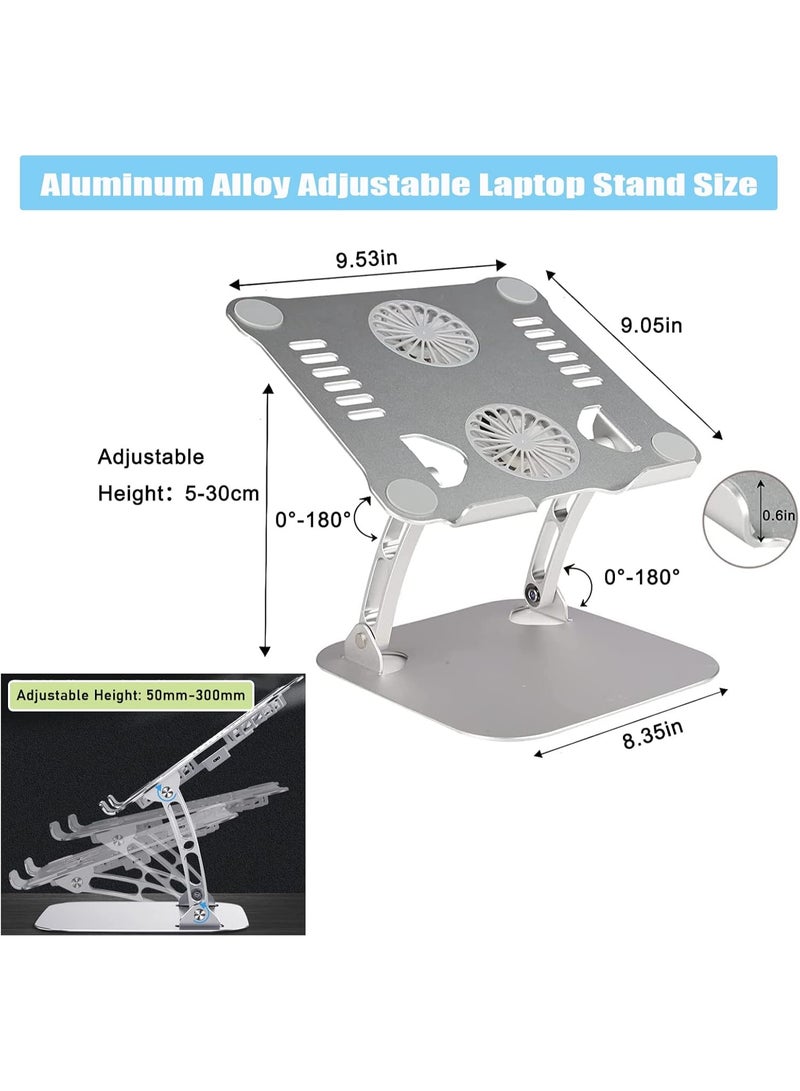 حامل لابتوب من الألومنيوم قابل للتعديل مع مروحة تبريد – مناسب لأجهزة اللابتوب حتى 17.3" - Image 4