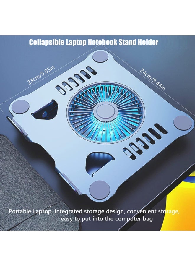 حامل لابتوب من الألومنيوم قابل للتعديل مع مروحة تبريد – مناسب لأجهزة اللابتوب حتى 17.3" - Image 3