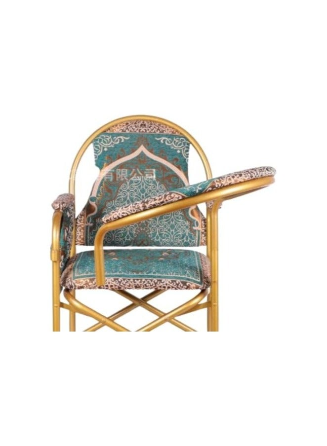 ريبنيو كرسي الصلاة المريح القابل للطي لكبار السن مع مسند وجيب جانبي لون (ازرق) - Image 2