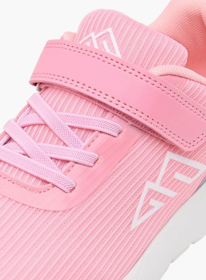 Oaklan by Shoexpress Girls Logo Print Sports Shoes with Hook and Loop Closure