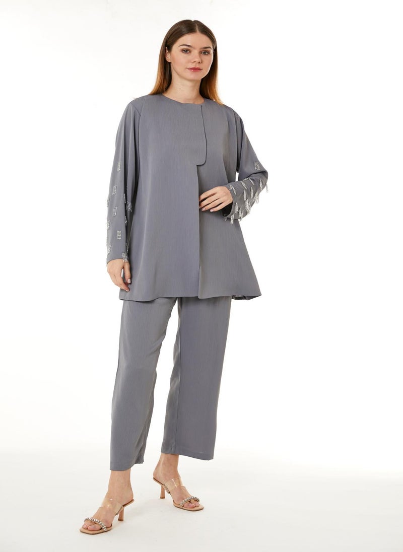 Moistreet Grey Zoom Top and Pants Set - Image 3