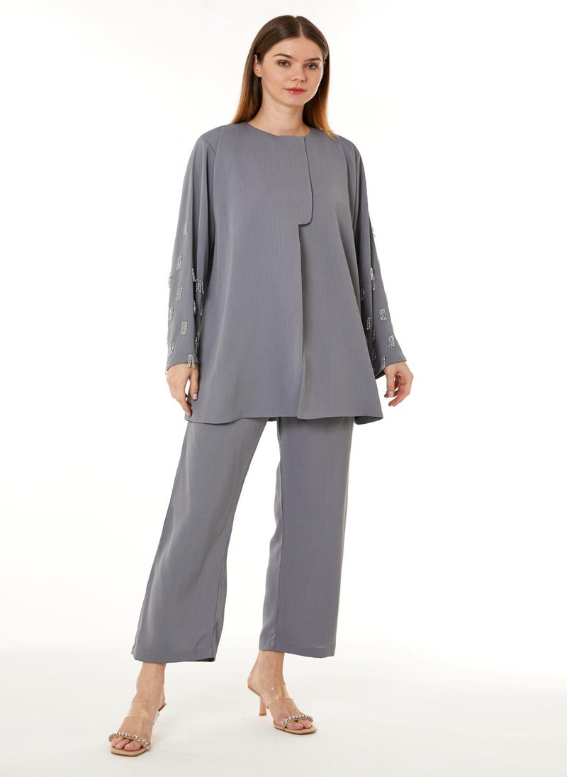 Moistreet Grey Zoom Top and Pants Set - Image 2