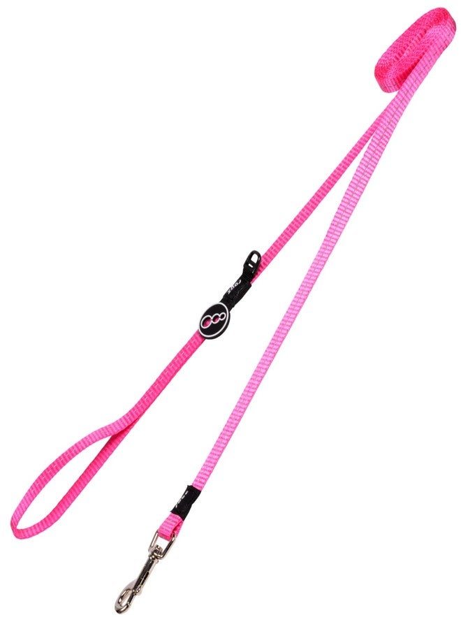 Rogz Reflective Dog Leash for Small Dogs, 3/8" wide, 6' long, Pink - Image 1