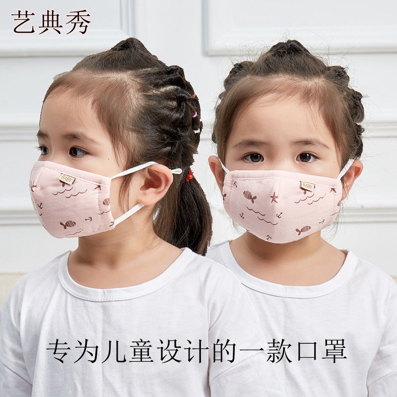 Children'S Warm Masks For Infants And Toddlers Cute Cartoon Male And Female Babies Children'S Cotton Gauze Breathable Masks - Image 3