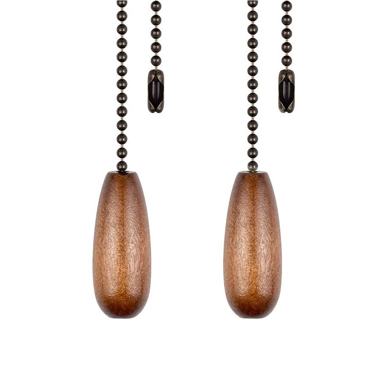 Dotlite Ceiling Fan Pull Chain Extender 2pcs Wooden Decorative Pendant Extension Chains 12 Inches Lighting  Fan Beaded Ball Fan Cord Extender Ornament with Connector