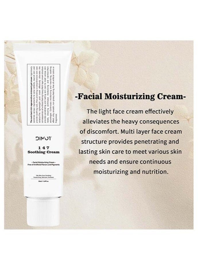 ديموت 147 مهدئا كريم ، كريم إصلاح الحاجز ، يوميا مرطب الوجه ، وتعزيز إصلاح البشرة الجافة والحساسة ، عيب مهدئا الرعاية ، وإصلاح حاجز الوجه ، ومناسبة لجميع أنواع البشرة - Image 2