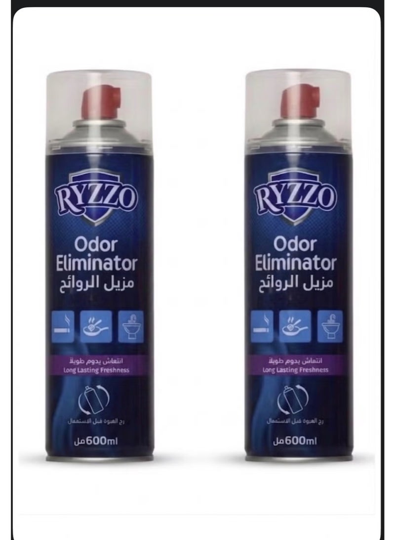 RYZZO Odor Eliminator – Two Bottles A powerful spray designed to eliminate unwanted odors and provide long‑lasting freshness. Ideal for bathrooms, rooms, and enclosed spaces, leaving a clean and refreshing scent. The product comes in two bottles for greater convenience and longer use
