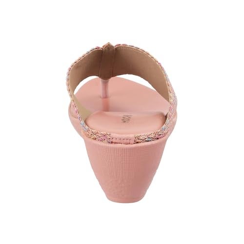 Mochi Women Pink Ethnic Wedge Sandal UK/6 EU/39 (32-485) - Image 4
