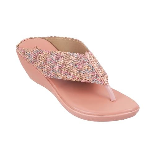 Mochi Women Pink Ethnic Wedge Sandal UK/6 EU/39 (32-485) - Image 2