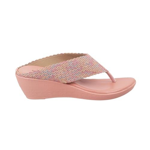 Mochi Women Pink Ethnic Wedge Sandal UK/6 EU/39 (32-485) - Image 3