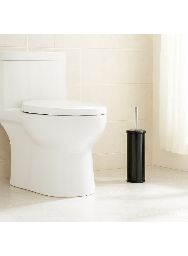 بريمانوفا فرشاة مرحاض مع حامل أكريليك ومقبض ستانلس ستيل – 41 سم مع وعاء داخلي (أسود) - Image 3