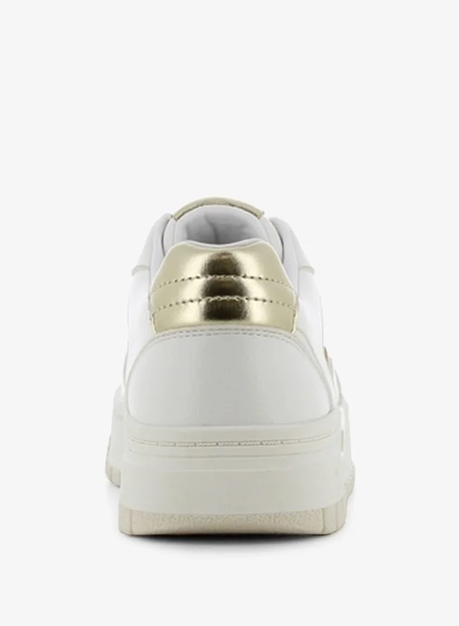 اس جي Women's Solid Sneakers with Lace-Up Closure
