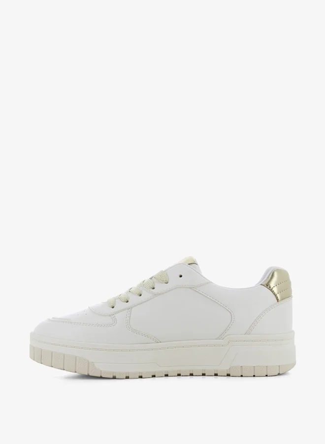 اس جي Women's Solid Sneakers with Lace-Up Closure