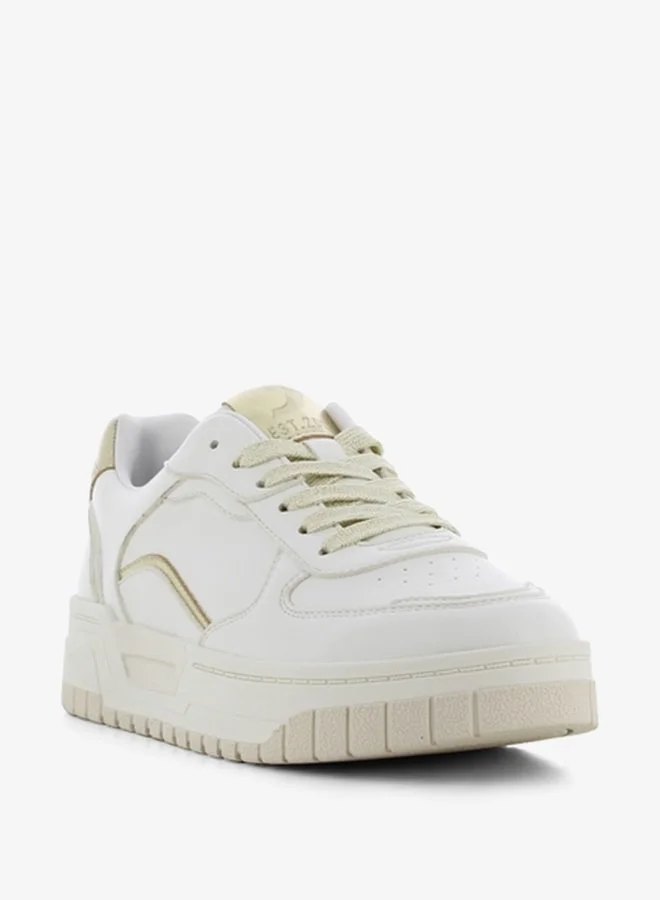 اس جي Women's Solid Sneakers with Lace-Up Closure