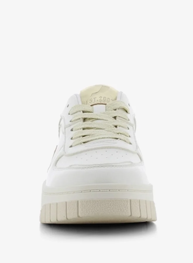 اس جي Women's Solid Sneakers with Lace-Up Closure