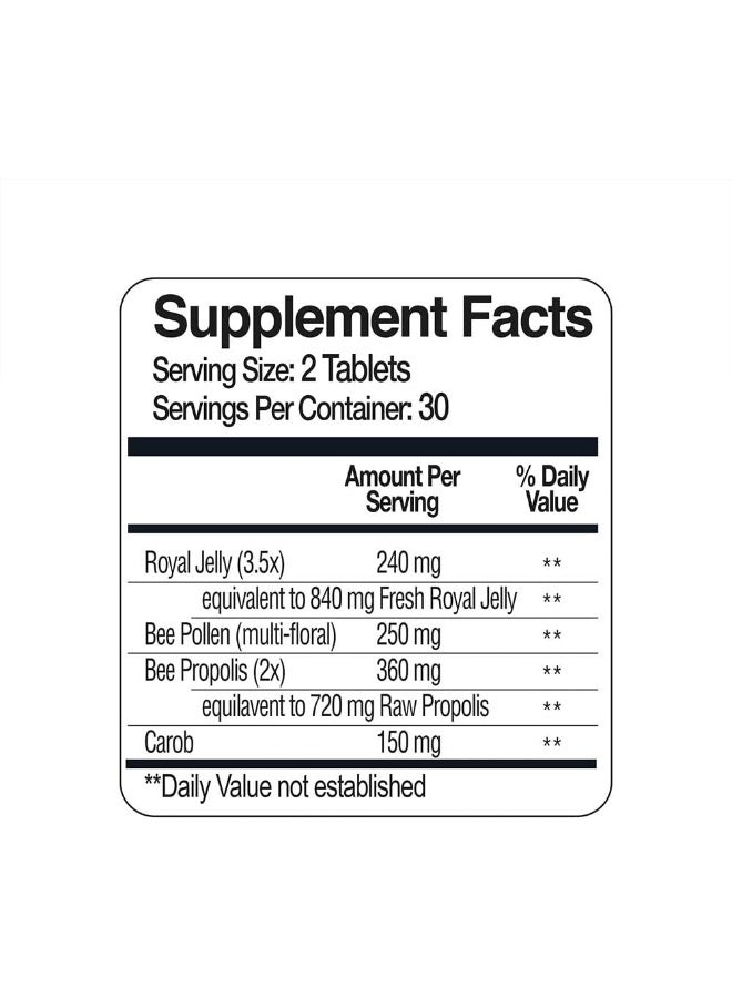 BEE & YOU Bee and You Royal Jelly Tablet, Propolis Extract, Bee Pollen, 100% Natural Superfood, Ultra Pure, Immune Support Supplement, Improve Energy, Focus, Antioxidants, Fresh, Keto, Paleo, Gluten-Free | 60ct - Image 4