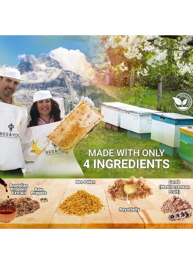 BEE & YOU Bee and You Royal Jelly Tablet, Propolis Extract, Bee Pollen, 100% Natural Superfood, Ultra Pure, Immune Support Supplement, Improve Energy, Focus, Antioxidants, Fresh, Keto, Paleo, Gluten-Free | 60ct - Image 3