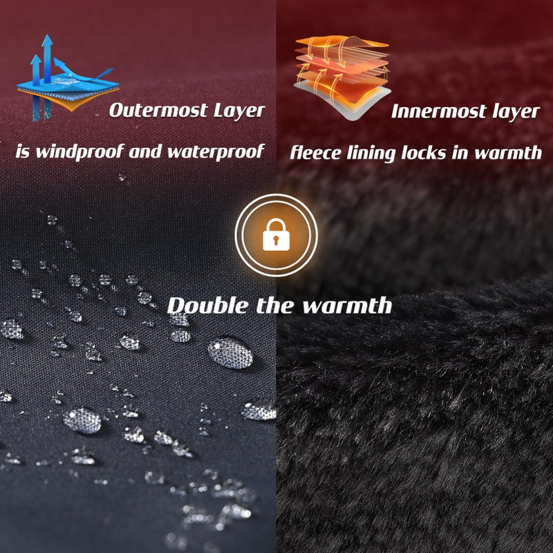 Aorga Winter Jackets Coats for Mens Waterproof Fleece Lined Ski Jackets Warm Outdoor Snow Skiing Hiking Parka Jackets Coats with Hoode Dark Blue X-Large - Image 4