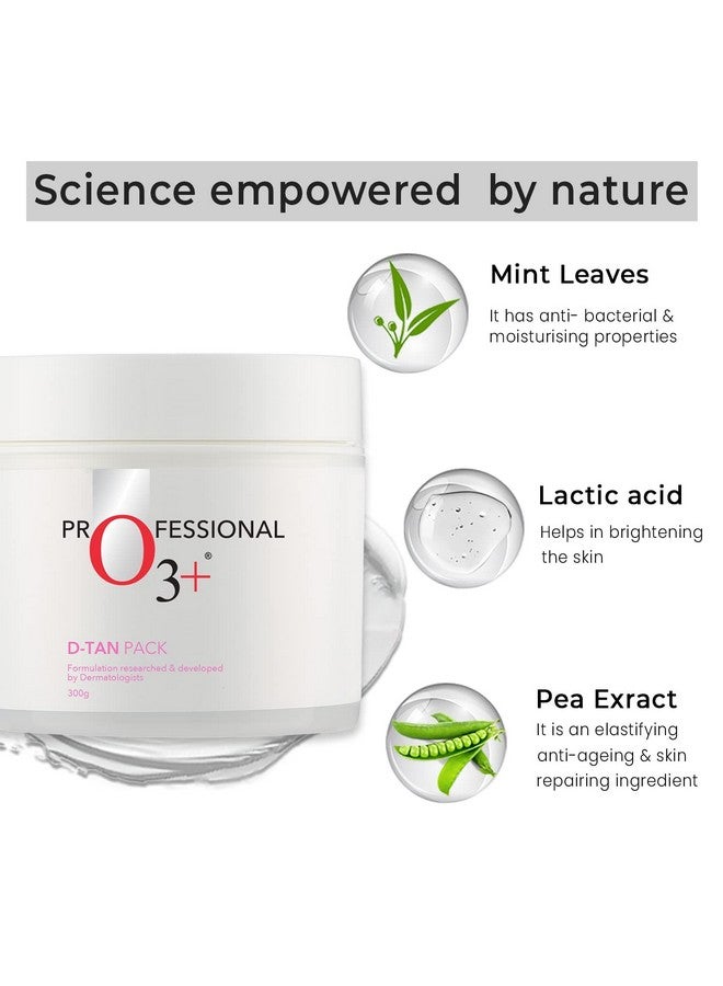 O3+ Dtan Pack For Instant Tan Removal & Sun Damage Protection Infused With Mint And Eucalyptus Oil Ideal For All Skin Types (300G) ; Detan Pack For Tan Removal - Image 2