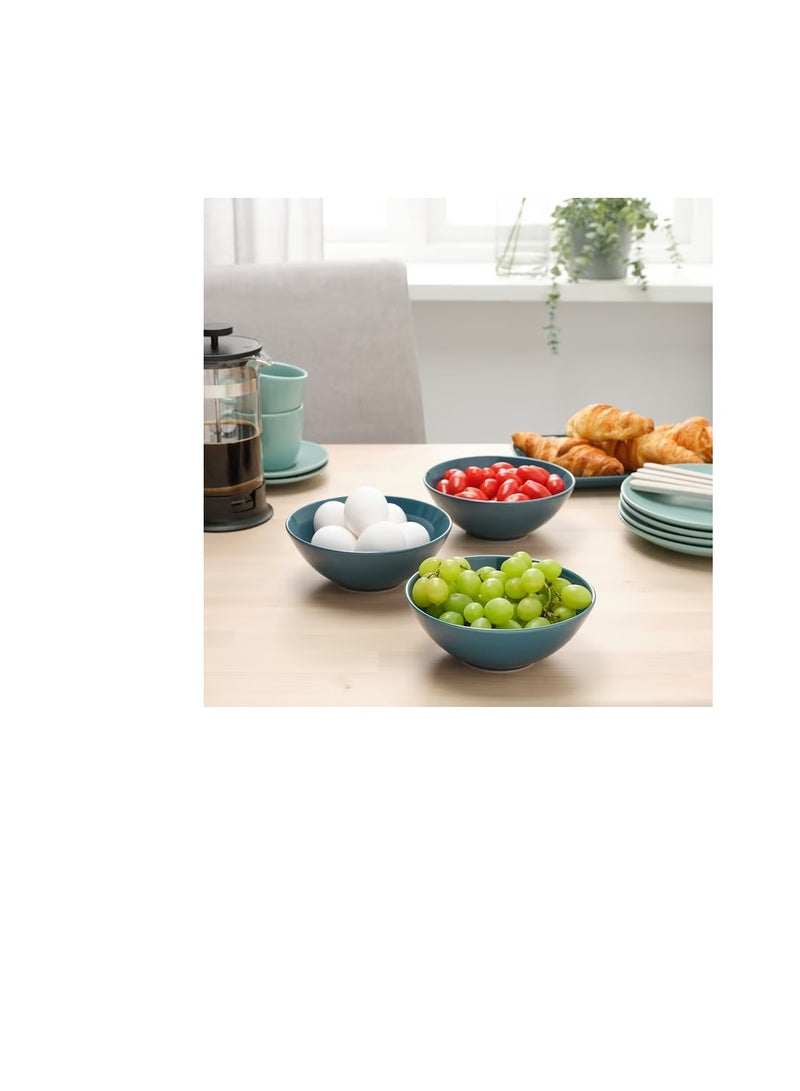 سلطانية، فيروزي غامق لامع 16 سم - Image 2