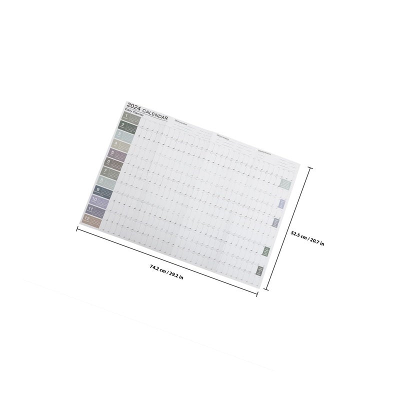2024 Wall Hanging Paper Calendar with Annual Planner for Home and Office A4 Size - Image 3