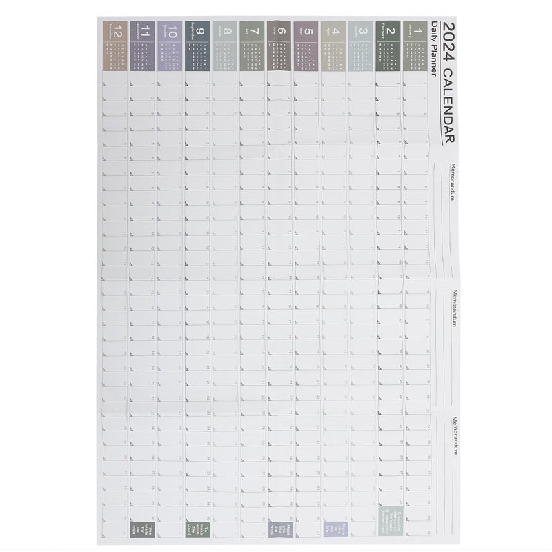 2024 Wall Hanging Paper Calendar with Annual Planner for Home and Office A4 Size - Image 2